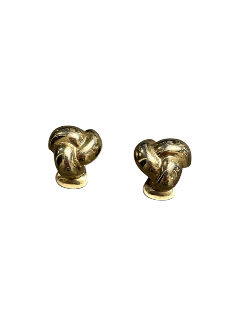 Vintage Dior Polished Gold Knot Clip-On Earrings